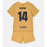 Barcelona Memphis Depay #14 Fotballklær Bortedraktsett Barn 2022-23 Kortermet (+ korte bukser)